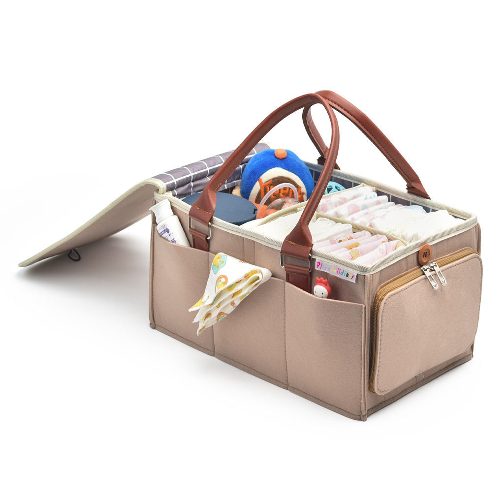 Diaper Caddy Portable Diaper Organizer Bag Brown - Large