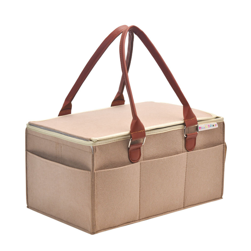 Diaper Caddy Portable Diaper Organizer Bag Brown - Large